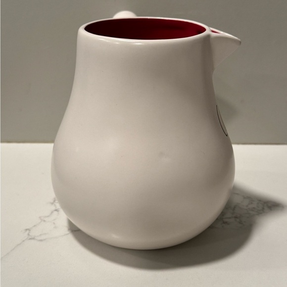 Rae Dunn White Cocoa Pot with Red Interior - Picture 5 of 9